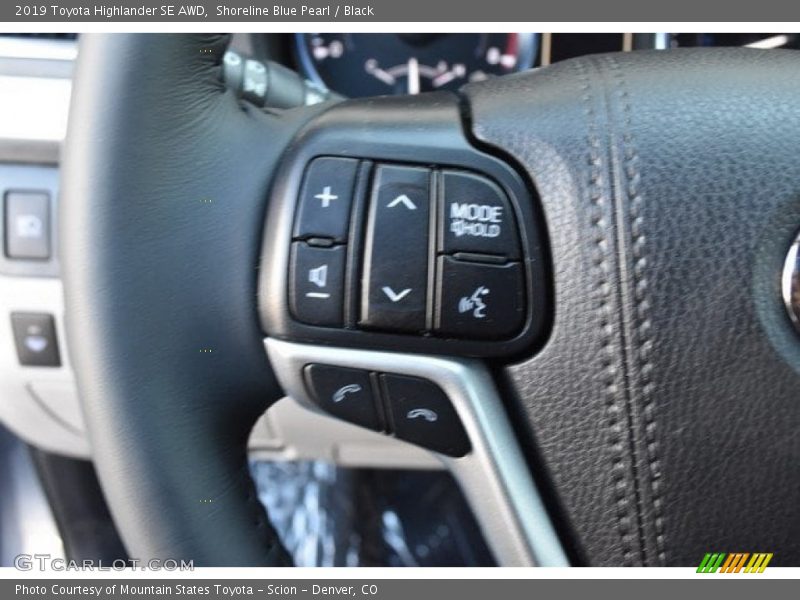 Shoreline Blue Pearl / Black 2019 Toyota Highlander SE AWD