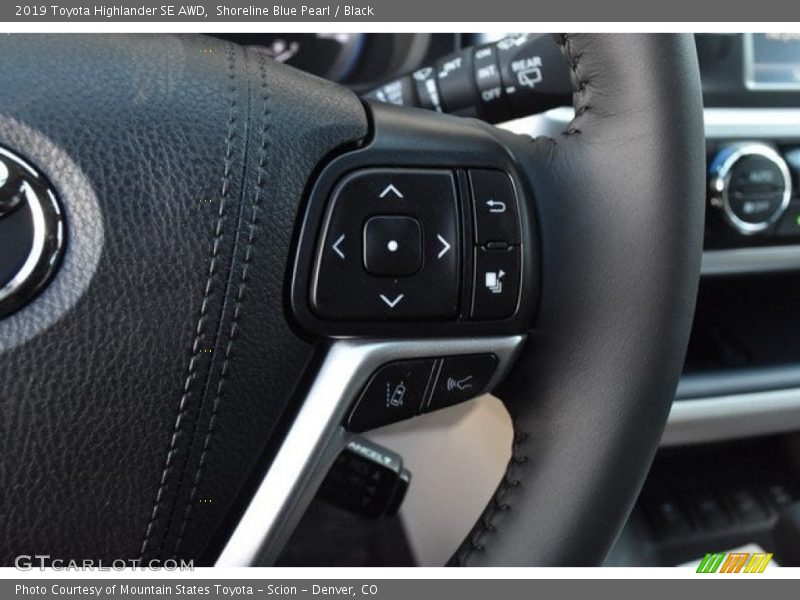 Shoreline Blue Pearl / Black 2019 Toyota Highlander SE AWD