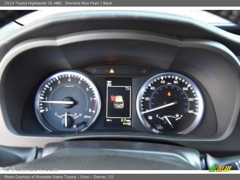 Shoreline Blue Pearl / Black 2019 Toyota Highlander SE AWD