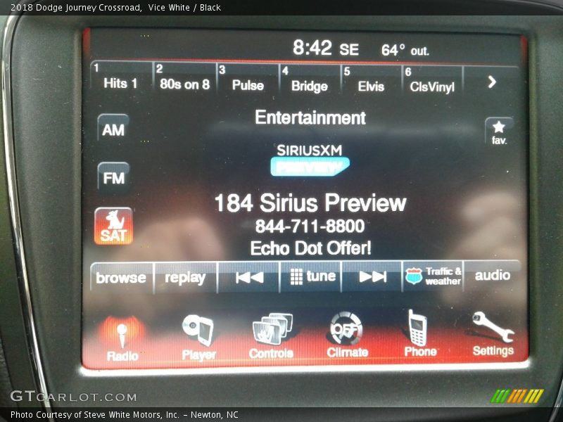 Vice White / Black 2018 Dodge Journey Crossroad