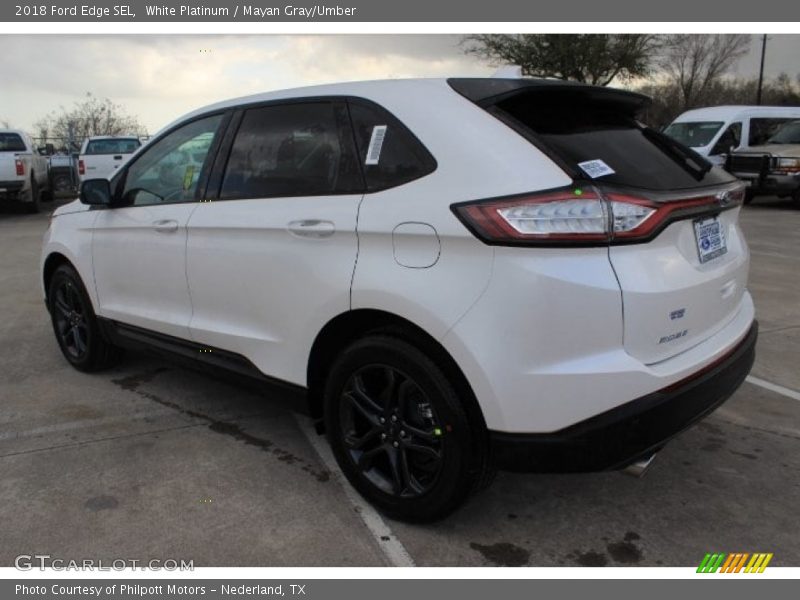 White Platinum / Mayan Gray/Umber 2018 Ford Edge SEL