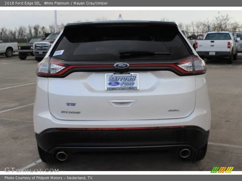 White Platinum / Mayan Gray/Umber 2018 Ford Edge SEL