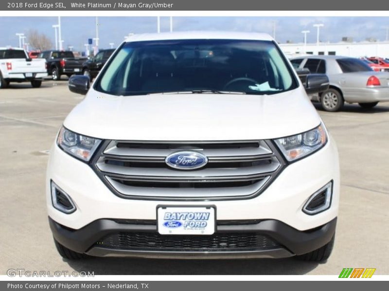 White Platinum / Mayan Gray/Umber 2018 Ford Edge SEL