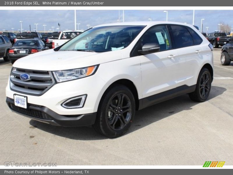 White Platinum / Mayan Gray/Umber 2018 Ford Edge SEL