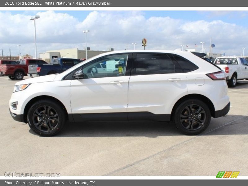 White Platinum / Mayan Gray/Umber 2018 Ford Edge SEL