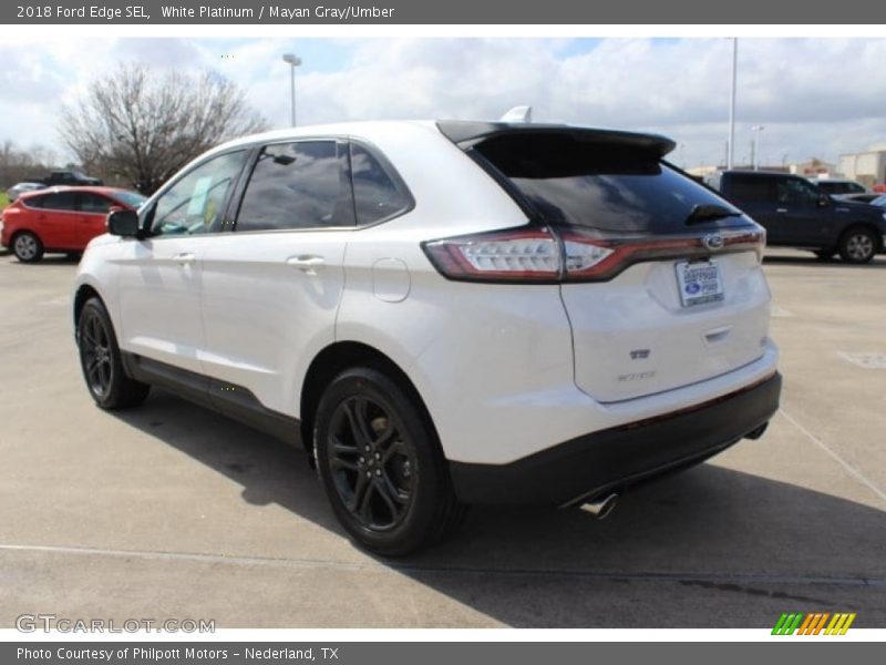 White Platinum / Mayan Gray/Umber 2018 Ford Edge SEL