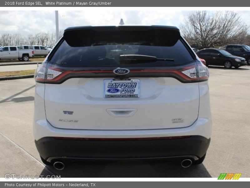 White Platinum / Mayan Gray/Umber 2018 Ford Edge SEL