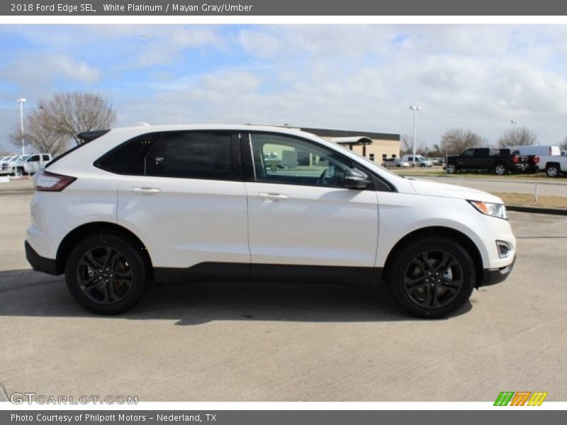 White Platinum / Mayan Gray/Umber 2018 Ford Edge SEL