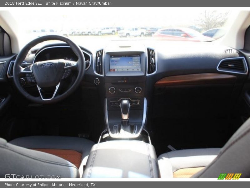 White Platinum / Mayan Gray/Umber 2018 Ford Edge SEL
