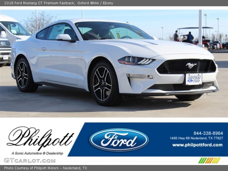 Oxford White / Ebony 2018 Ford Mustang GT Premium Fastback