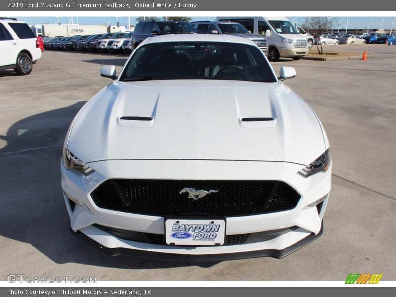 Oxford White / Ebony 2018 Ford Mustang GT Premium Fastback