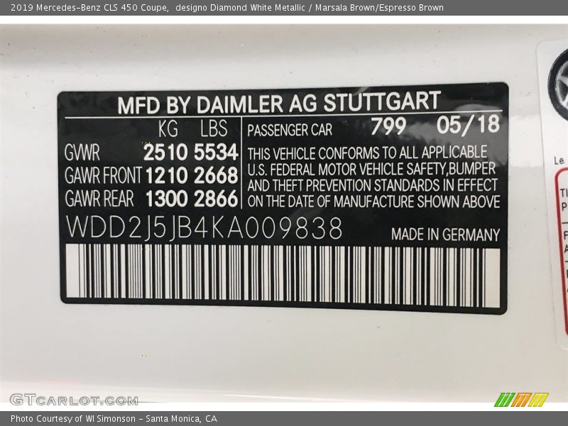 799 - 2019 Mercedes-Benz CLS 450 Coupe