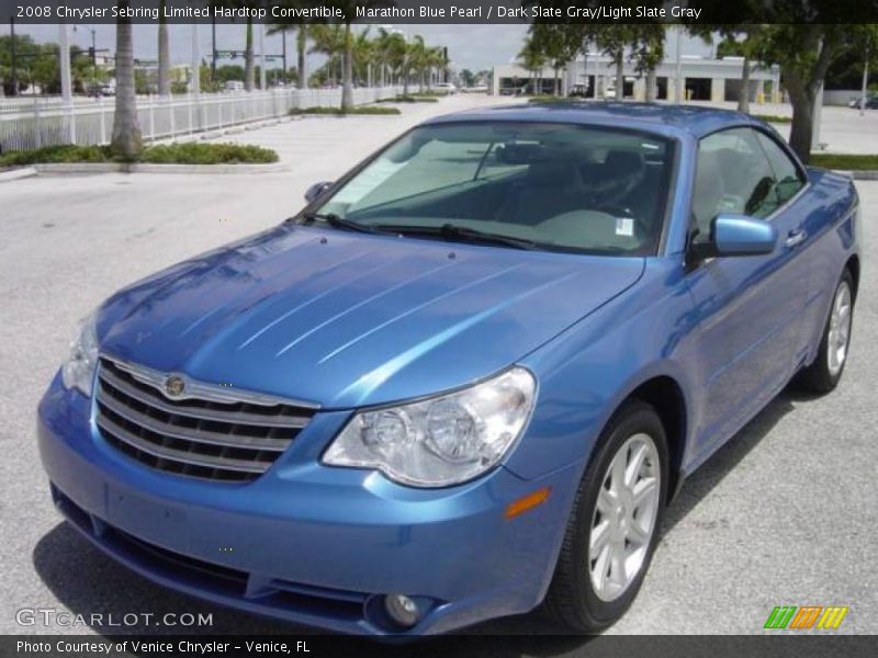 Marathon Blue Pearl / Dark Slate Gray/Light Slate Gray 2008 Chrysler Sebring Limited Hardtop Convertible