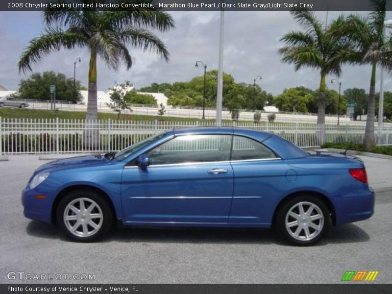 Marathon Blue Pearl / Dark Slate Gray/Light Slate Gray 2008 Chrysler Sebring Limited Hardtop Convertible