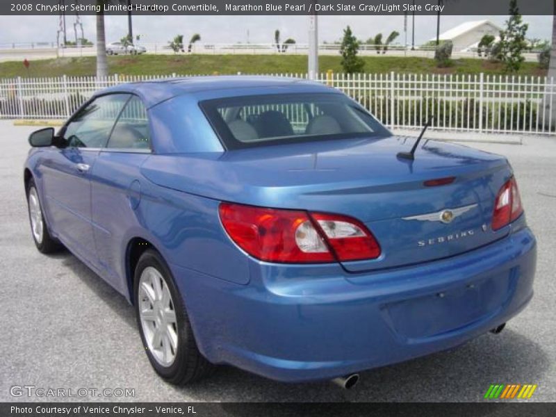 Marathon Blue Pearl / Dark Slate Gray/Light Slate Gray 2008 Chrysler Sebring Limited Hardtop Convertible