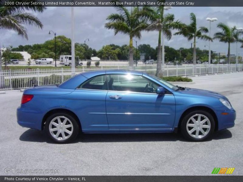 Marathon Blue Pearl / Dark Slate Gray/Light Slate Gray 2008 Chrysler Sebring Limited Hardtop Convertible