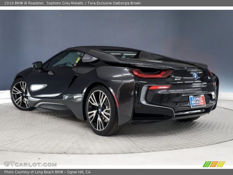 Sophisto Grey Metallic / Tera Exclusive Dalbergia Brown 2019 BMW i8 Roadster