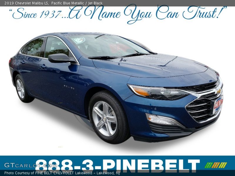 Pacific Blue Metallic / Jet Black 2019 Chevrolet Malibu LS