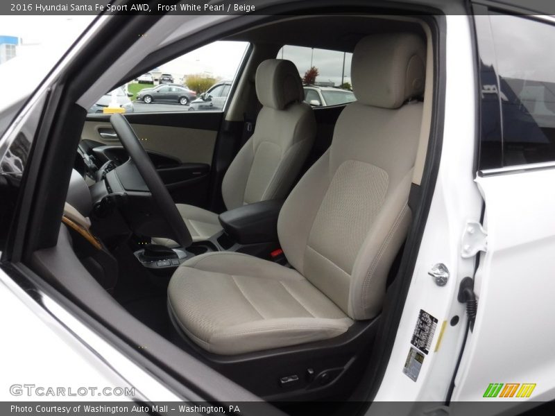 Frost White Pearl / Beige 2016 Hyundai Santa Fe Sport AWD