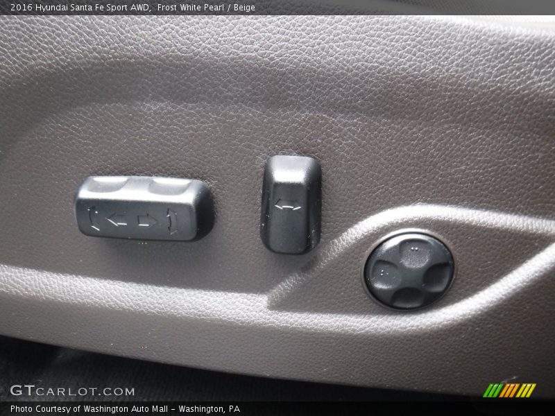 Frost White Pearl / Beige 2016 Hyundai Santa Fe Sport AWD