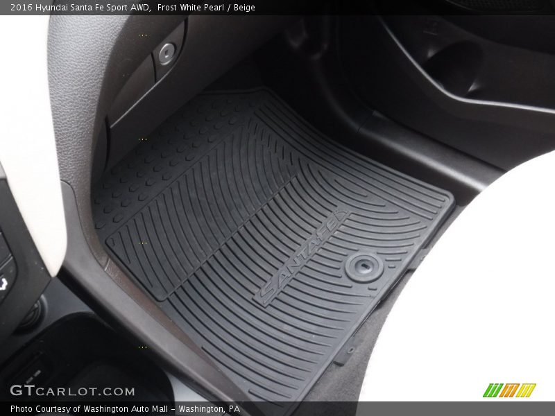 Frost White Pearl / Beige 2016 Hyundai Santa Fe Sport AWD