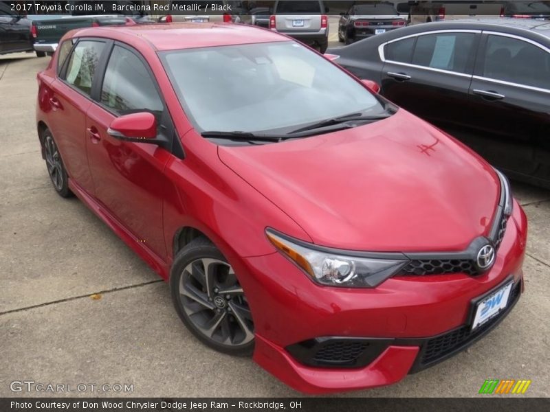 Barcelona Red Metallic / Black 2017 Toyota Corolla iM