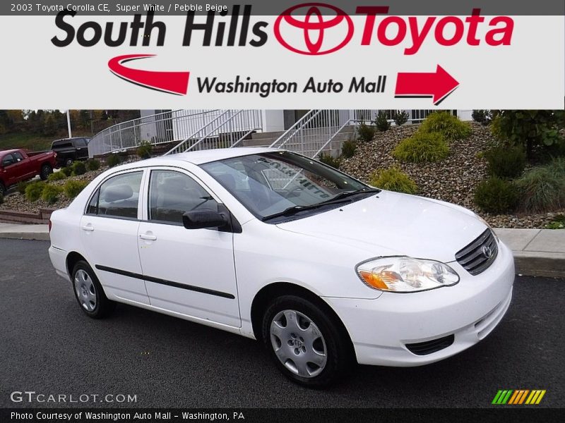 Super White / Pebble Beige 2003 Toyota Corolla CE