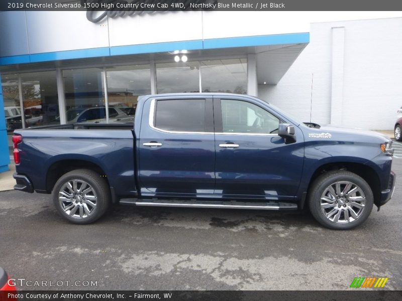 Northsky Blue Metallic / Jet Black 2019 Chevrolet Silverado 1500 High Country Crew Cab 4WD