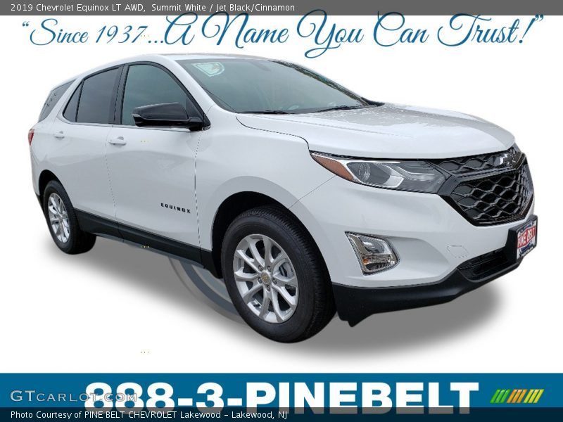 Summit White / Jet Black/Cinnamon 2019 Chevrolet Equinox LT AWD
