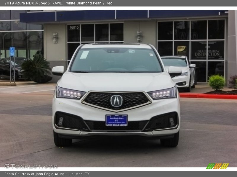 White Diamond Pearl / Red 2019 Acura MDX A Spec SH-AWD