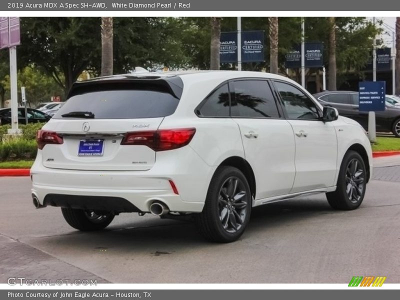 White Diamond Pearl / Red 2019 Acura MDX A Spec SH-AWD