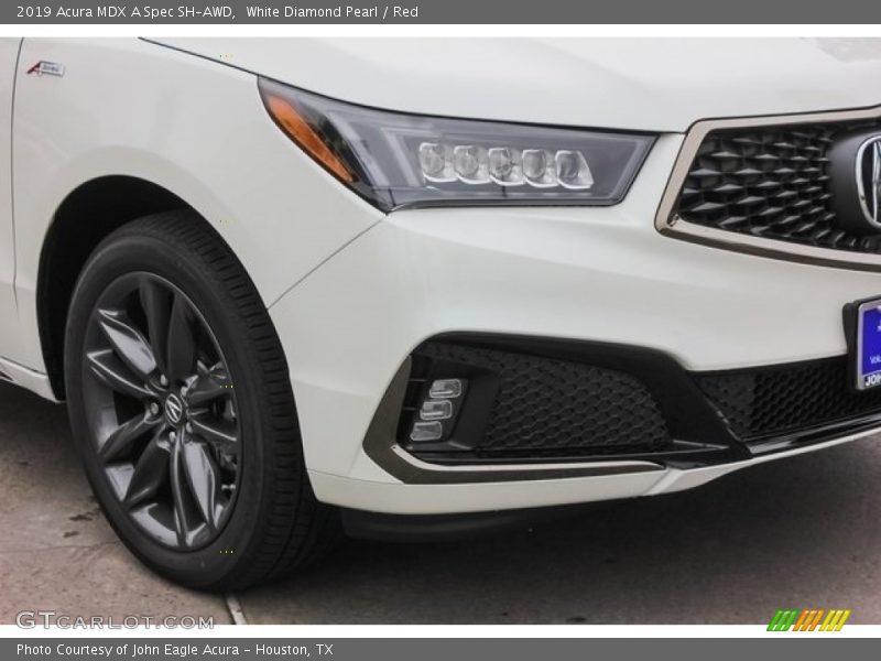 White Diamond Pearl / Red 2019 Acura MDX A Spec SH-AWD