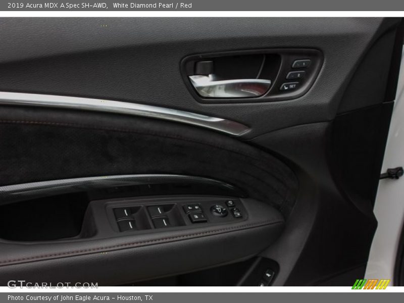 White Diamond Pearl / Red 2019 Acura MDX A Spec SH-AWD