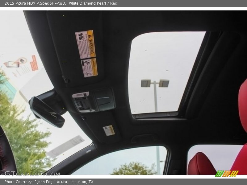 White Diamond Pearl / Red 2019 Acura MDX A Spec SH-AWD