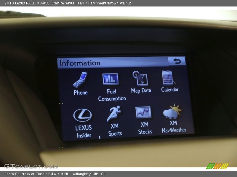 Starfire White Pearl / Parchment/Brown Walnut 2010 Lexus RX 350 AWD