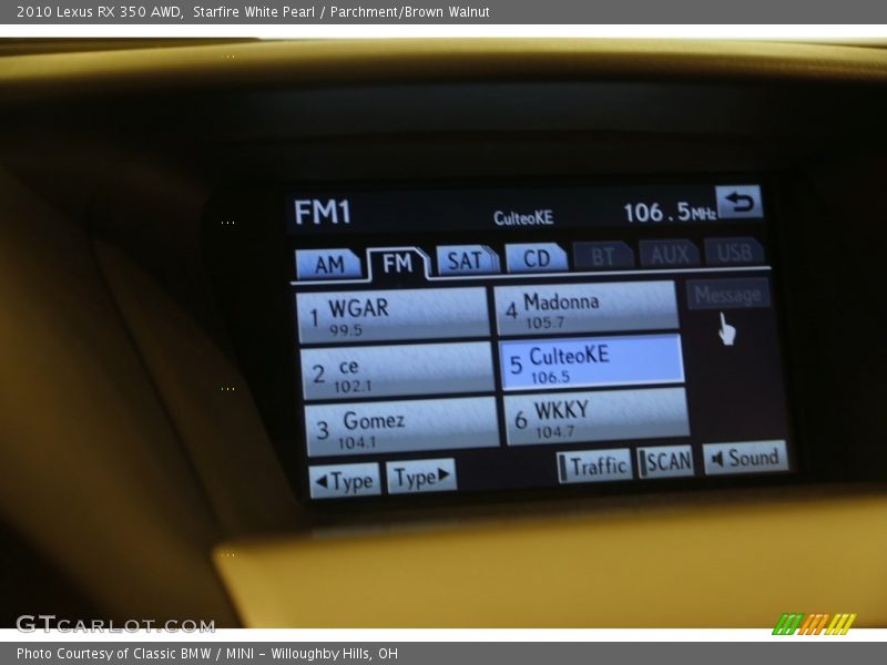 Starfire White Pearl / Parchment/Brown Walnut 2010 Lexus RX 350 AWD