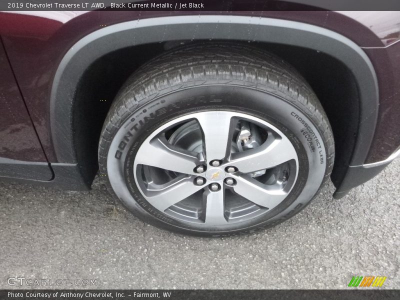 Black Current Metallic / Jet Black 2019 Chevrolet Traverse LT AWD