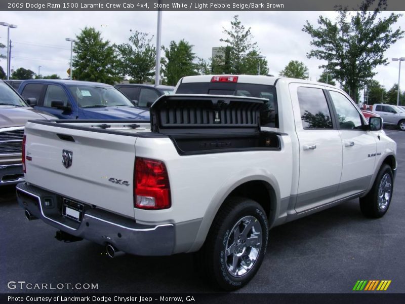 Stone White / Light Pebble Beige/Bark Brown 2009 Dodge Ram 1500 Laramie Crew Cab 4x4