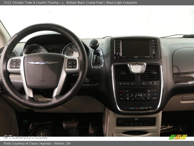 Brilliant Black Crystal Pearl / Black/Light Graystone 2013 Chrysler Town & Country Touring - L
