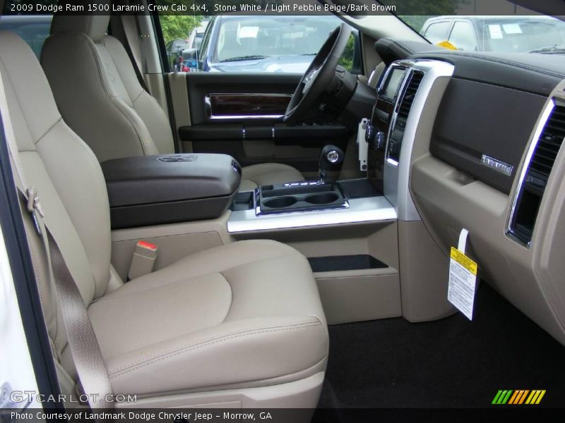Stone White / Light Pebble Beige/Bark Brown 2009 Dodge Ram 1500 Laramie Crew Cab 4x4