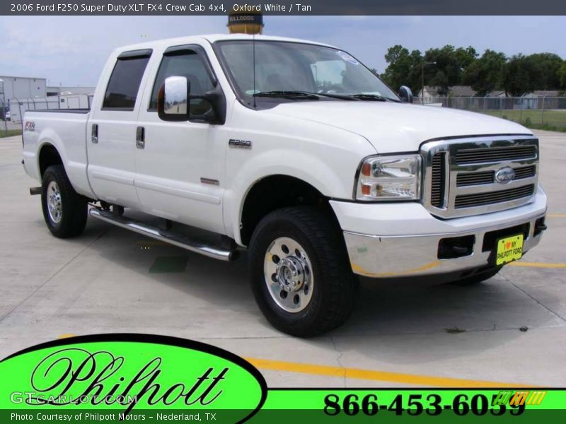 Oxford White / Tan 2006 Ford F250 Super Duty XLT FX4 Crew Cab 4x4
