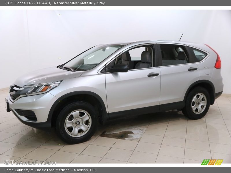 Alabaster Silver Metallic / Gray 2015 Honda CR-V LX AWD