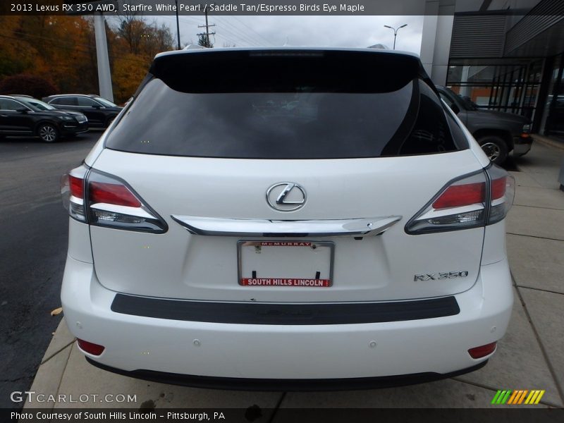 Starfire White Pearl / Saddle Tan/Espresso Birds Eye Maple 2013 Lexus RX 350 AWD
