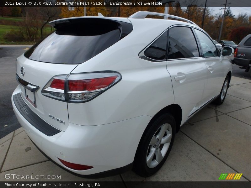 Starfire White Pearl / Saddle Tan/Espresso Birds Eye Maple 2013 Lexus RX 350 AWD