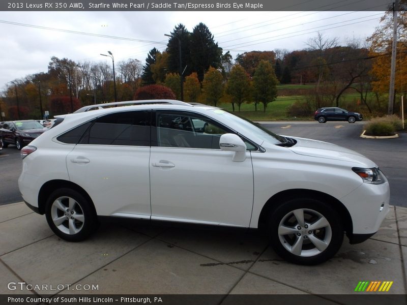 Starfire White Pearl / Saddle Tan/Espresso Birds Eye Maple 2013 Lexus RX 350 AWD
