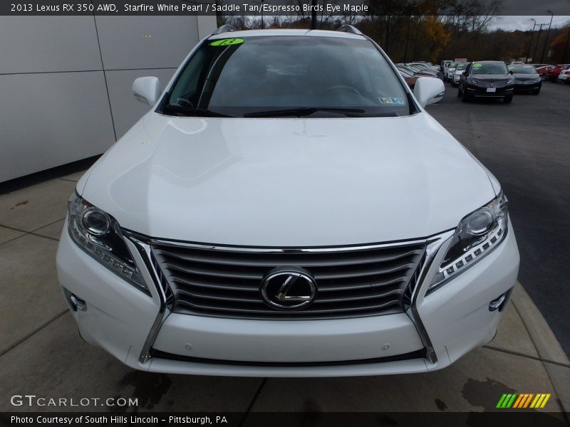 Starfire White Pearl / Saddle Tan/Espresso Birds Eye Maple 2013 Lexus RX 350 AWD