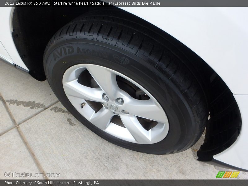 Starfire White Pearl / Saddle Tan/Espresso Birds Eye Maple 2013 Lexus RX 350 AWD