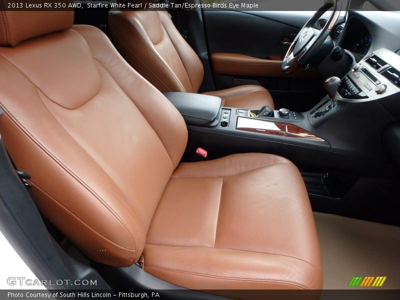 Starfire White Pearl / Saddle Tan/Espresso Birds Eye Maple 2013 Lexus RX 350 AWD
