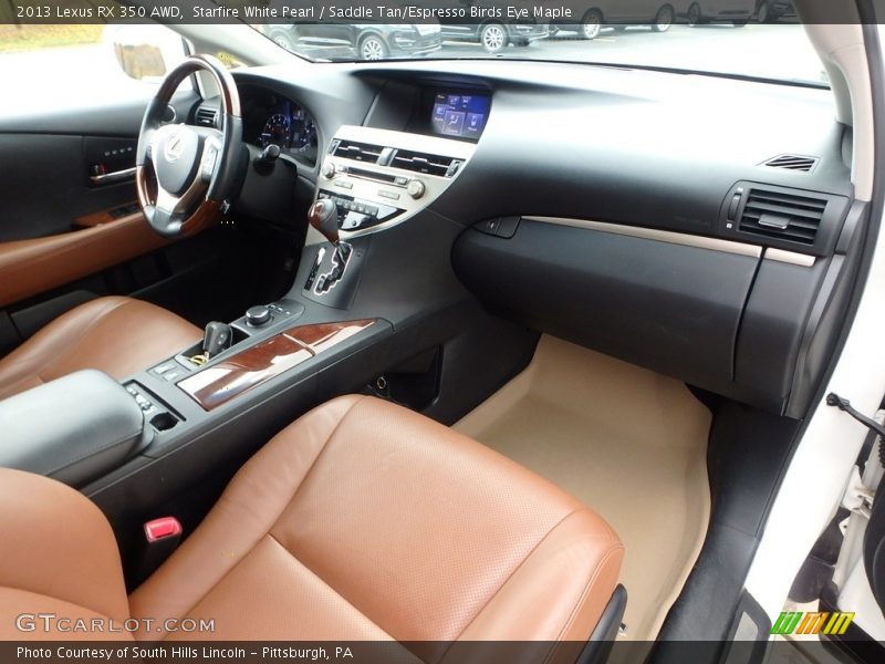 Starfire White Pearl / Saddle Tan/Espresso Birds Eye Maple 2013 Lexus RX 350 AWD