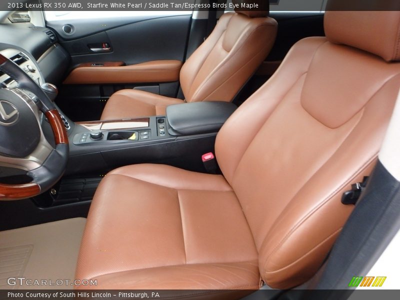 Starfire White Pearl / Saddle Tan/Espresso Birds Eye Maple 2013 Lexus RX 350 AWD